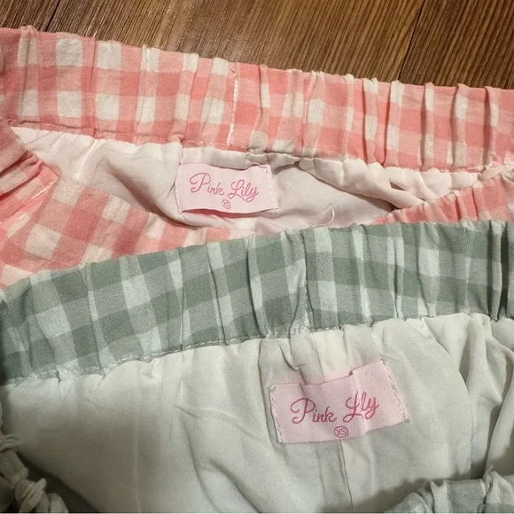 Pink Lily Gingham Skort Set - Picture 3 of 4